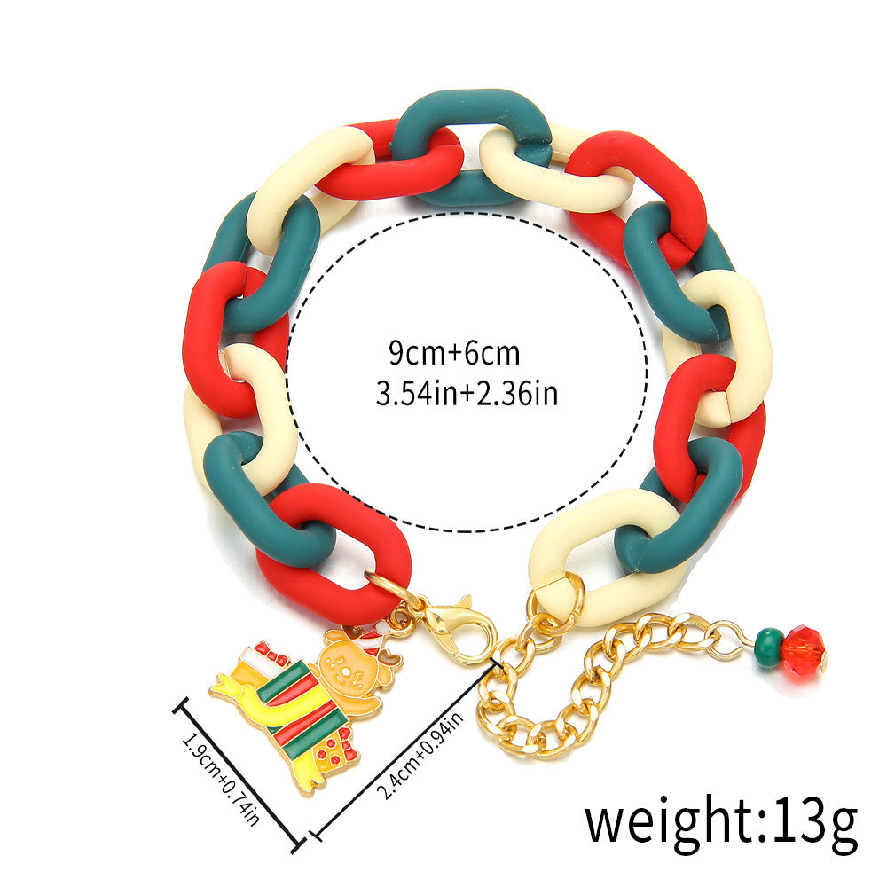 Creative Christmas Metal Chain Bracelet For Women Men Santa Claus Christmas Tree Snowflake Snowman Pearl Bangles New Year Gifts Creative Christmas Metal Chain Bracelet For Women Men Santa Claus Christmas Tree Snowflake Snowman Pearl Bangles New Year Gifts